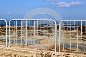 Fence in a park on the shores of the Mediterranean