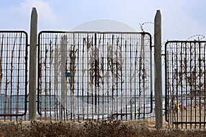Fence in a park on the shores of the Mediterranean