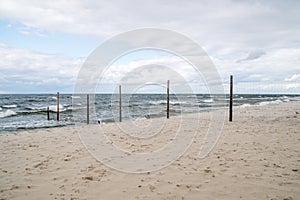 Fence of Polish - Russian border on Balic seashore