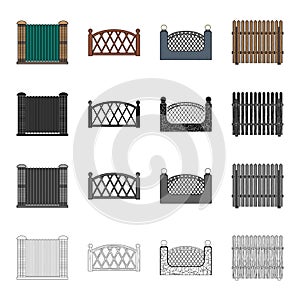 Fence, post, pillar, and other web icon in cartoon style.Stone, granite, palisade, icons in set collection.