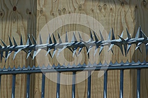Fence with rotating points to protect against intruders photo