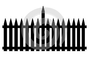 Fence Silhouettes, Set of fence silhouette in flat style vector illustration, Black fence on white background