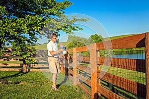 Fence staining