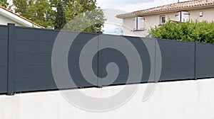 fence steel aluminium modern barrier grey wall house protect view home garden