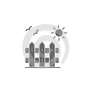 Fence, sun, farm icon. Simple vector agriculture icons for ui and ux, website or mobile application