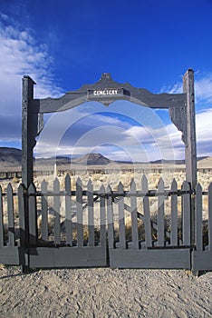 Fence surrounding pioneer cemetery in Fort Churchill State Park, NV photo