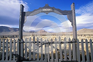 Fence surrounding pioneer cemetery in Fort Churchill State Park, NV