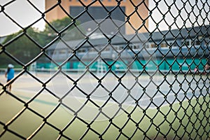 Fence of the tennis courts
