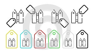 Fence vector icon in tag set illustration for ui and ux, website or mobile application