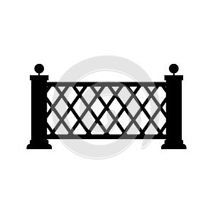 Fence vector icon. Wood fencing vector illustration symbol.