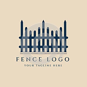 fence vintage logo, icon and symbol, vector illustration design