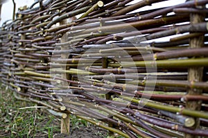 Fence from wooden branches