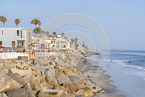 Fenced beach house rentals at Oceanside in California