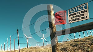 Fenced off Wind Turbine Farm