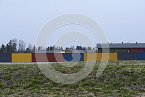 Fenced residential area, deadpan photo photo