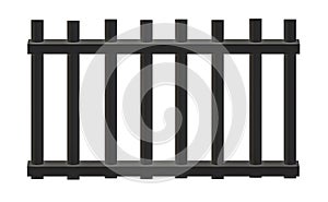fenceIron cage in old black iron 3d black iron cage illustration