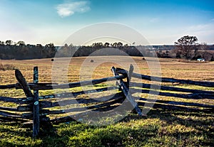 Fenceline and field, Manassas National Battlefield Park