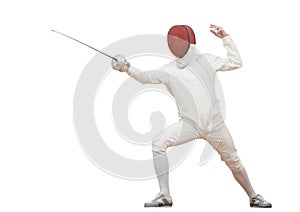 Fencer with rapier foil