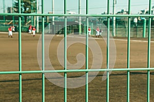Fences at Baseball Field at Schoolyard for practice.