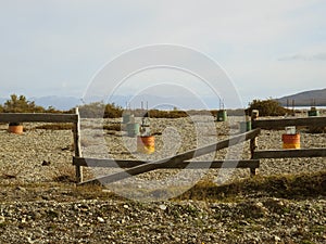 Fences on the beach.
