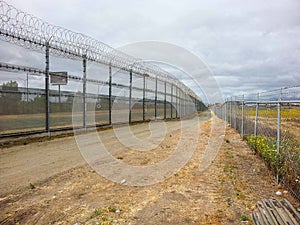 Fences dividing Tijuana and San Ysidro (San Diego), California photo