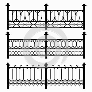 Fences isolated black symbols collection
