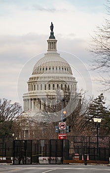 Fences protecting the US Capitol Building Washington DC USA