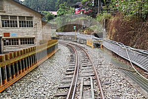 Fenchihu,taiwan-October 15,2018:Train way in Fenchihu Old train station at alishan mountain,taiwan.