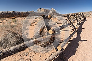 Fencing on the approach to Horseshoe Bend Page Arizona