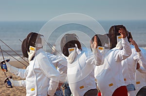 Fencing on the beach
