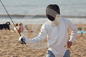 Fencing on the beach