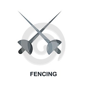 Fencing flat icon. Color simple element from weapon collection. Creative Fencing icon for web design, templates