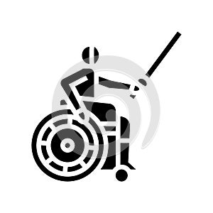 fencing handicapped athlete glyph icon vector illustration