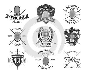 Fencing icons vector set. photo