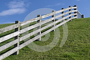 Fencing on the Wadden Sea dyke on the island of Terschelling