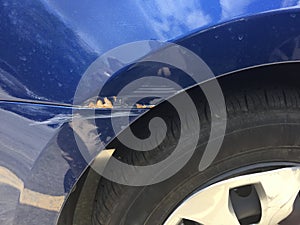 Fender Damage to a Car