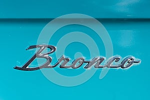 Fender emblem of an old Ford Bronco Sport