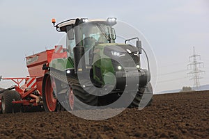Fendt crawler tractor preparing a field in Germany