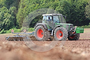 Fendt tractor preparing a field in Germany