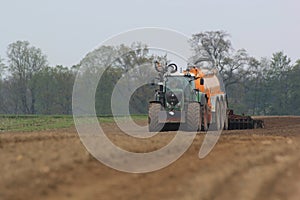 Fendt tractor with slurry tanker