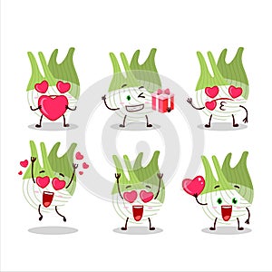 Fenel cartoon character with love cute emoticon