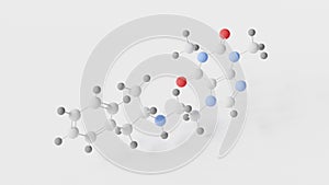 fenethylline molecule 3d, molecular structure, ball and stick model, structural chemical formula fenetylline