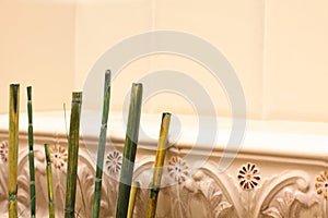 Feng shui background with green bamboo