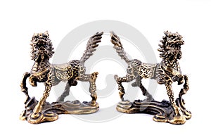 Feng Shui. Bronze figures Qilin