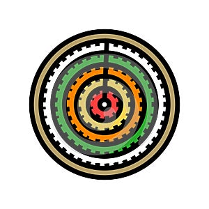feng shui compass taoism color icon vector illustration