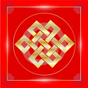 Feng Shui Mystic Knot Symbol Lucky or Eternal Knot, Endless Knot