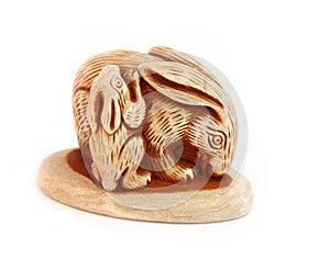 Feng shui netsuke hare