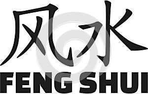 Feng Shui word with chinese signs