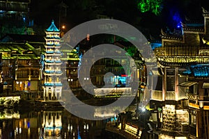 Fenghuang Ancient City at night