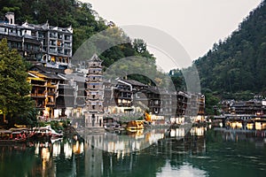 Fenghuang Ancient Town. Located in Fenghuang County. Southwest of HuNan Province, China.